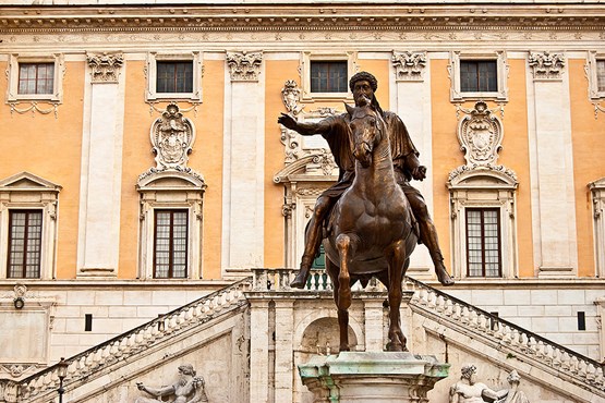 Capitoline Museums With Statue Of Marcus Aurelius